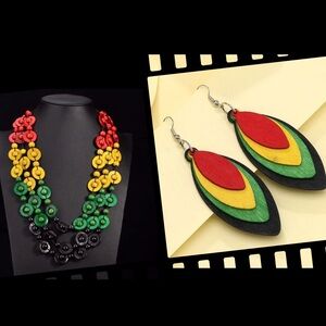 Rasta Wooden Necklace Set